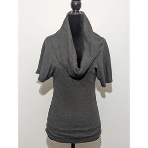 Converse One Star Cowl Neck Top Womens Size XS Dark Gray Short Sleeve‎